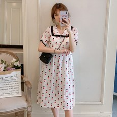 孕婦心形圖案連身裙