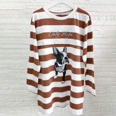 孕婦條紋狗狗長袖上衣