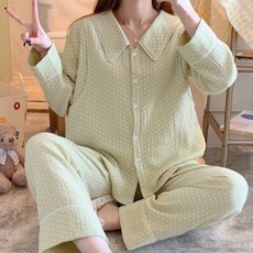 三角星小巧可愛圓點圖案睡衣上下套裝