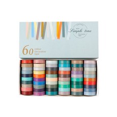 Mibill彩色紙膠帶 10mm*2m, 60 種顏色, 1個