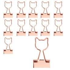 JNJ 金屬貓咪造型迴紋針 12入 + 收納盒組, 1套