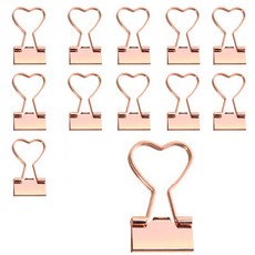 JNJ 金屬愛心造型迴紋針 12入 + 收納盒組合, 1套