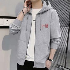 OWLS 男款戶外基本立領印花連帽拉鍊外套 #W57