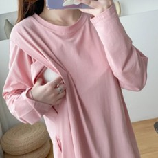 孕婦素色長袖連身裙