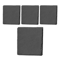 Tingol 方形茶杯墊 4入, 黑色, 4個