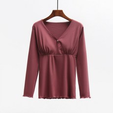 孕婦V領交叉長袖上衣