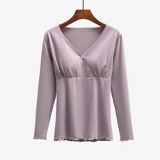 브이넥 임산부 수유티셔츠