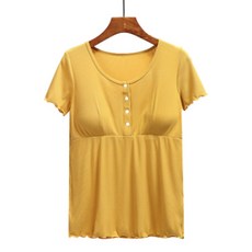 孕婦4扣帶胸墊短袖T恤