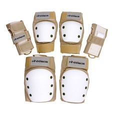 wheelers 滑板護具3件組 左邊+右邊, 米色, 1組