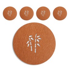 Awesome Nature 毛氈茶杯墊 9公分 5入, 39 紅駱駝竹, 5個