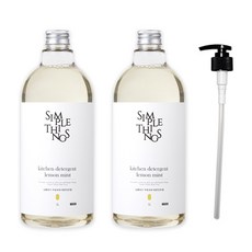 Simple things 廚房洗碗精 檸檬薄荷香 1L 2入+按壓式壓頭, 1組