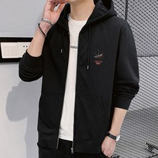 Auls男款簡約戶外色彩樹葉連帽拉鍊外套 #W64