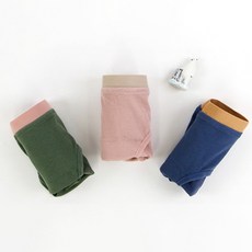 MULANG RUSE 女款拼色內褲 3入組, 綠色、粉色、藍色