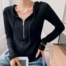 ViVEMO 修身羅紋連帽T恤 00818