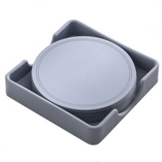 Ofree 北歐風矽膠杯墊 6入組, 灰色, 6個