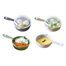 EASY&FREE 單柄鍋具 5號 4款+蓋子 2入+托盤 2入, EASY GREY、EASY BROWN、EASY GREEN、EASY IVORY（把手板）、透明（蓋子）、EASY IVORY, 1組