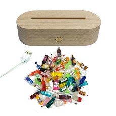 더깔끔 DIY USB 무드등 키트 타원형 + 미니어처 소품 30p, 노랑(USB 무드등), 랜덤발송(미니어처)