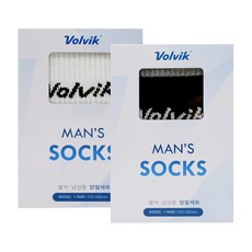 Volvik 富維克 男款拼色高爾夫運動短襪 2雙, 黑色+灰色