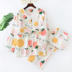 荷葉邊V領粉彩睡衣套裝