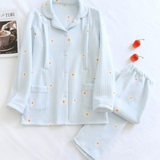 三角星可愛花朵圖案睡衣上下套裝