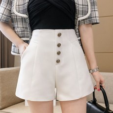 PAPERMENTS 女款直排鈕扣高腰短褲