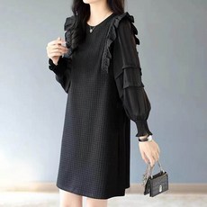 아뗄릭 러플 볼륨소매 미니 원피스 00572 빅사이즈 포함