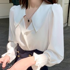 PAPERMENTS 雙層領簡約雪紡襯衫