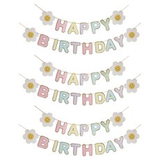 微笑雛菊生日掛旗, 3個, 混色