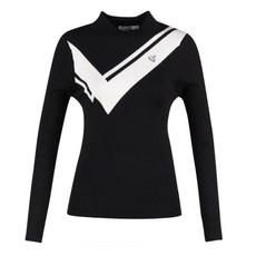 KIM YOUNG JOO SPORTS Lux高爾夫女子Mokneck Long -Sleeved編織高爾夫襯衫LB2S601W