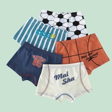 男童棉質印花4角內褲5入組 P60