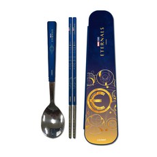 LILFANT Eternals Octa 真空不銹鋼餐具組, 混合顏色, 不鏽鋼湯匙+筷子+纖薄餐具盒, 1組