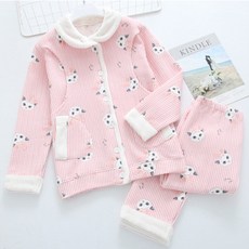 三角星貓咪條紋孕婦睡衣上下套裝