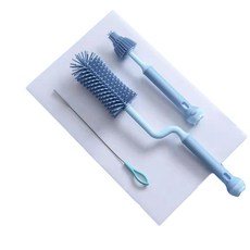 Honey Sweet Farm 矽膠奶瓶刷3件組, 06號藍色, 1組