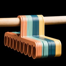 Lissi商店 多功能收納架 節省空間衣架 4件組, 16個, 橘色, 墨綠色, 深藍色, 黃色