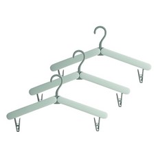 Lissi商店 便攜式折疊夾式衣架, 3入, 綠色