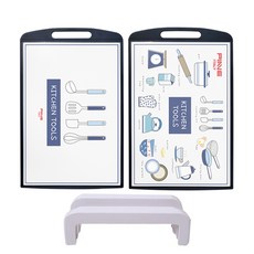 PIAVE 廚房工具雙面砧板 2 種 + 支架 2 件套, 2 個大砧板 + 2 個搖籃, 1組