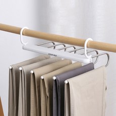 YOLO LIFE 夾式6鉤褲架, 白色, 1個