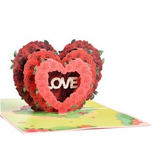 Ttajo 3D情人節紀念日感謝卡, 混合顏色, 1個
