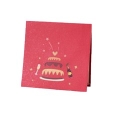 Tojo員工生日3D立體卡片, 1個, 紅色