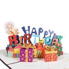 Ttajo 3D生日祝賀卡片, 混合顏色, 1個