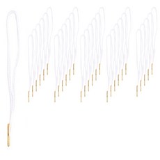 Daymode 無針標籤吊牌繩, 02 金色頭 + 白色繩, 300個