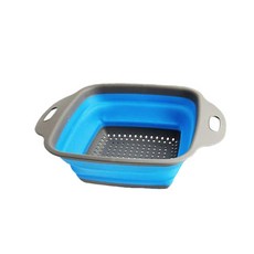 로라제이 접이식 사각세척 바구니, 02 푸른, 1개