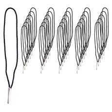 Daymode 無針標籤吊牌繩, 05 銀色頭 + 黑色繩, 300個