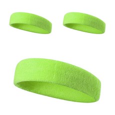 큐브라운드 스포츠 솔리드 헤드밴드 3p, 라이트그린