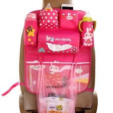 印花汽車座椅防踢收納墊, 1入, 兔子款