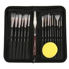 Vogring 黑色水彩畫筆 15種 + 收納袋套組, 1套