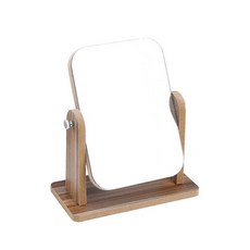 木質旋轉方形化妝鏡 S號, 棕色的