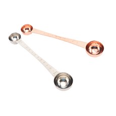 E-Home烘焙 刻度雙面量匙 不鏽鋼 + 玫瑰金, 1套