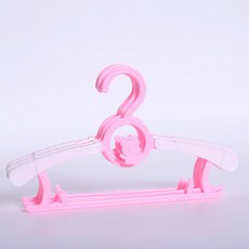可調節式幼兒衣架, 5個, 02粉色
