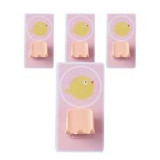 나홈 다용도 캐릭터 고리형 현관 열쇠 차키 벽 후크, 병아리, 4개